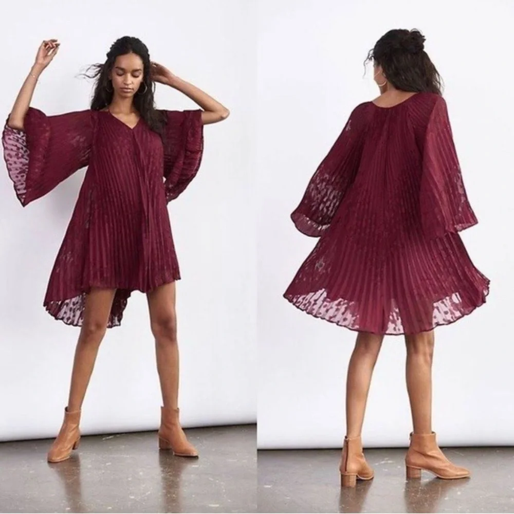 ANTHROPOLOGIE Toulon Pleated Mini Dress - Picture 1 of 6